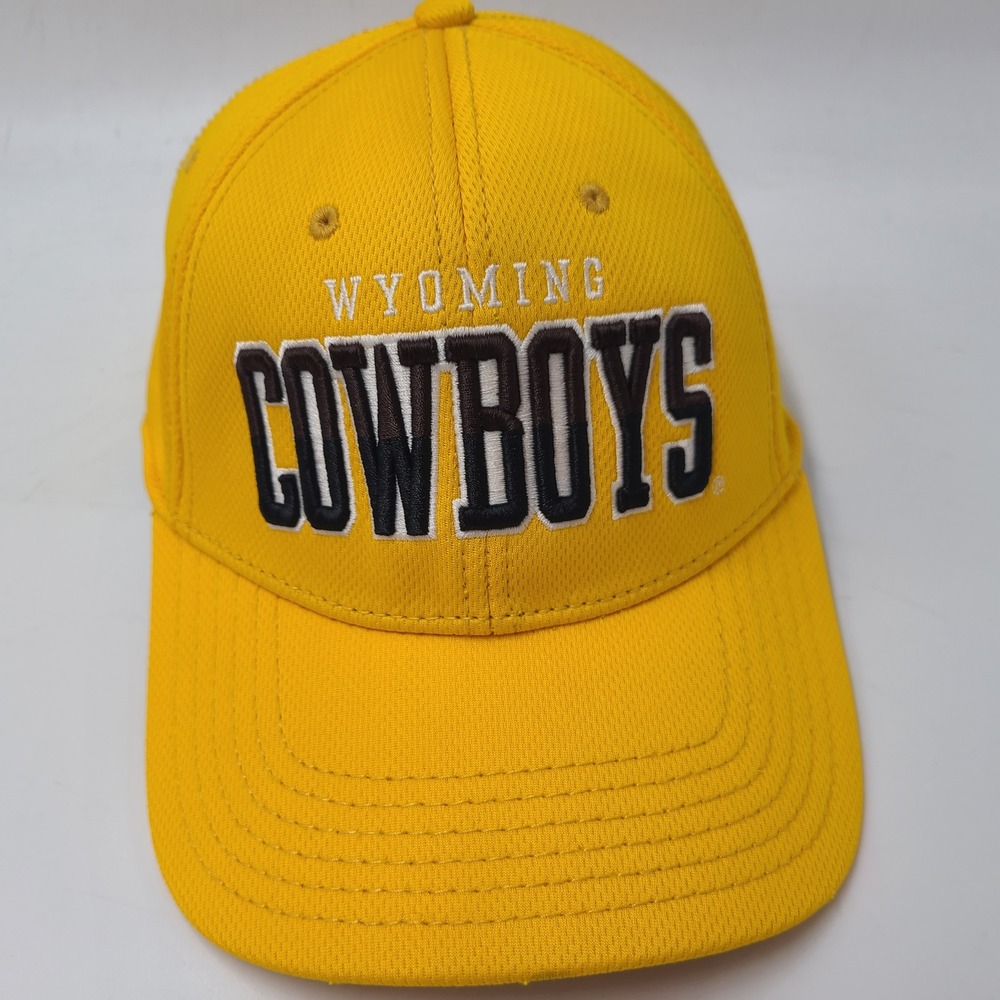 Wyoming Cowboys Hat Fitted (Seems M-L) Ouray Yellow Brown NCAA University Men